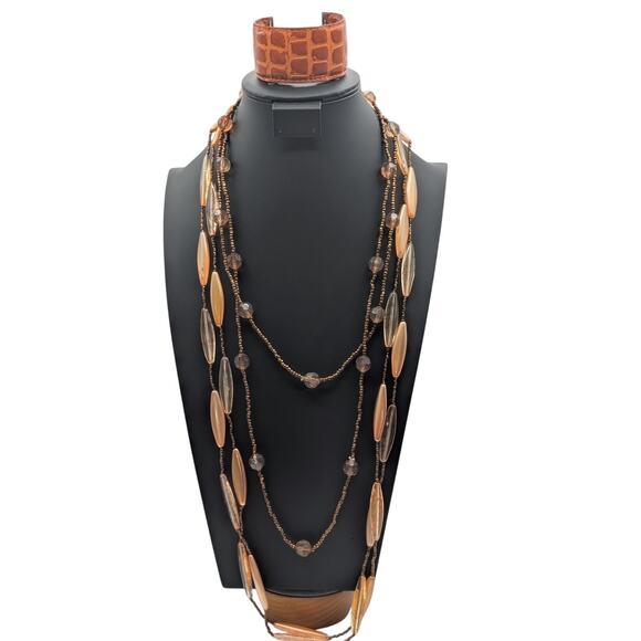 M. Haskell NWT Double Strand Elongated Bead Coordinating Bead & Cuff Jewelry Lot - Picture 2 of 8